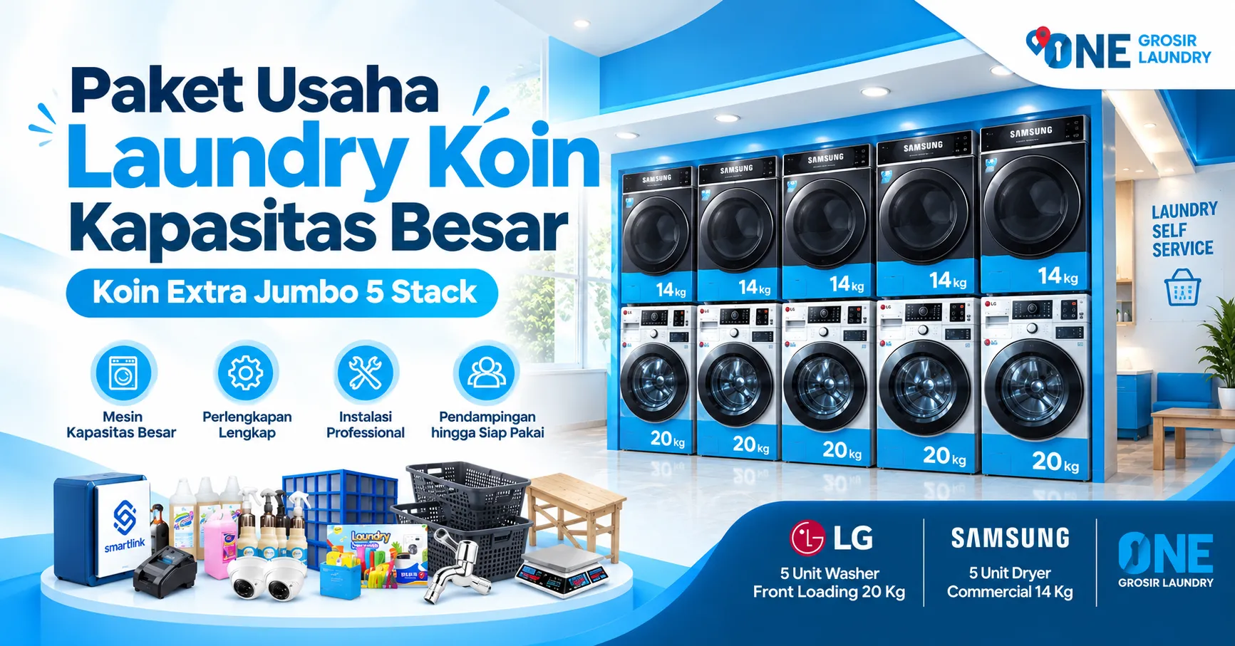 Keuntungan Paket Usaha Laundry Koin Kapasitas Besar